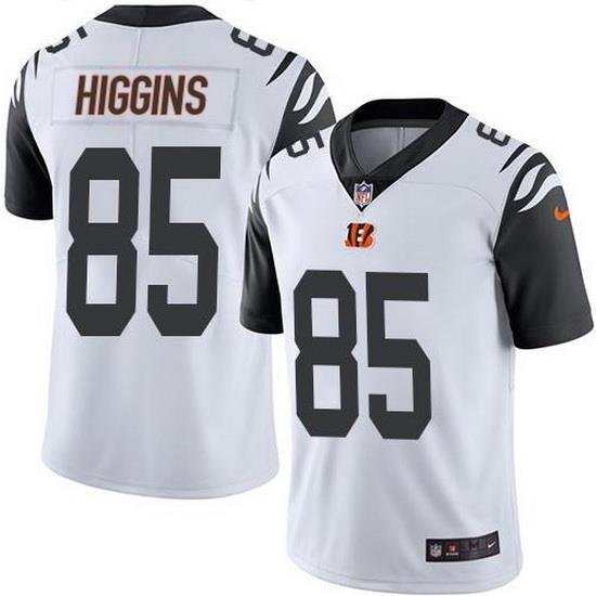 Nike Bengals 85 Tee Higgins White Men Stitched NFL Limited Rush Jersey