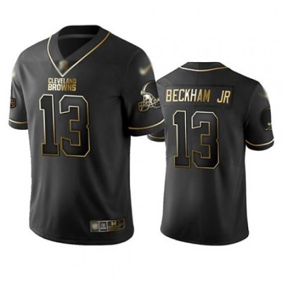 Browns 13 Odell Beckham Jr Black Men Stitched Football Limited Golden Edition Jersey