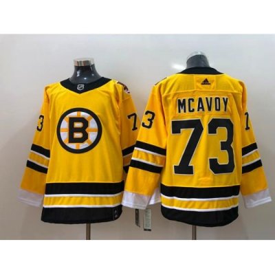 Men Boston Bruins Charlie McAvoy 73 Yellow 2021 Adidas Stitched NHL Jersey