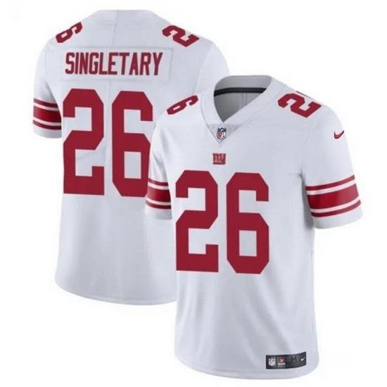 Men New York Giants 26 Devin Singletary White Vapor Untouchable Limited Stitched Jersey