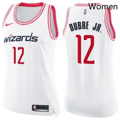 Womens Nike Washington Wizards 12 Kelly Oubre Jr Swingman WhitePink Fashion NBA Jersey