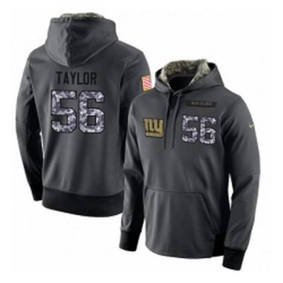 NFL Mens Nike New York Giants 56 Lawrence Taylor Stitched Black Anthracite Salute to Service Player Performance Hoodie