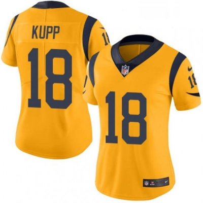 Womens Nike Los Angeles Rams 18 Cooper Kupp Limited Gold Rush Vapor Untouchable NFL Jersey