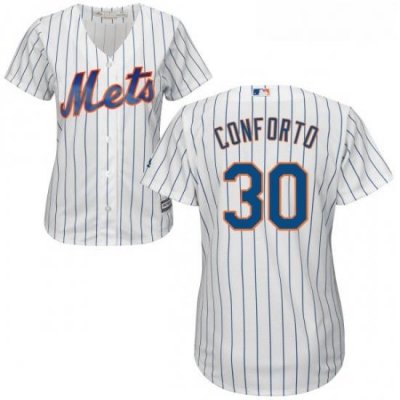 Womens Majestic New York Mets 30 Michael Conforto Authentic White Home Cool Base MLB Jersey