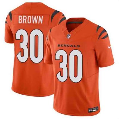 Men Cincinnati Bengals 30 Chase Brown Orange 2024 F U S E Vapor Untouchable Limited Stitched Jersey