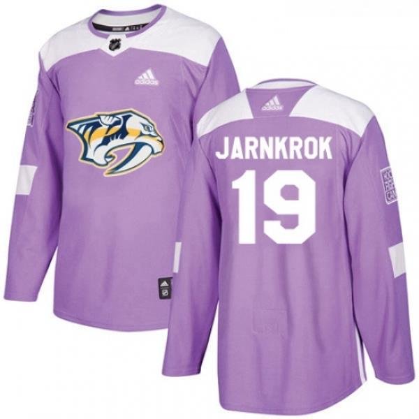 Youth Adidas Nashville Predators 19 Calle Jarnkrok Authentic Purple Fights Cancer Practice NHL Jersey