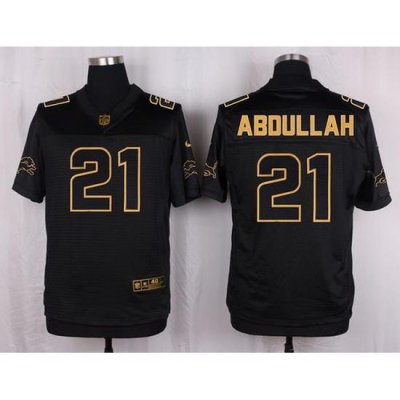 Nike Lions #21 Ameer Abdullah Black Mens Stitched NFL Elite Pro Line Gold Collection Jersey