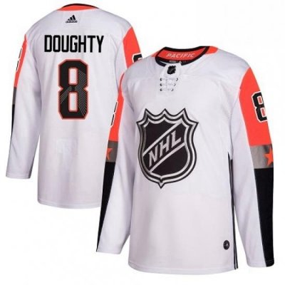 Mens Adidas Los Angeles Kings 8 Drew Doughty Authentic White 2018 All Star Pacific Division NHL Jersey