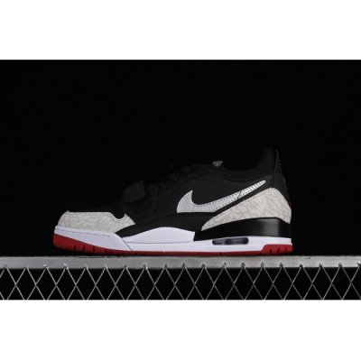 AIR JORDAN LEGACY 312 LOW BLACK GYM RED CEMENT GREY METALLIC SILVER