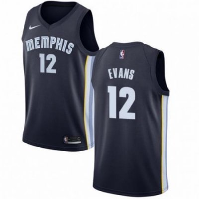 Mens Nike Memphis Grizzlies 12 Tyreke Evans Swingman Navy Blue Road NBA Jersey Icon Edition