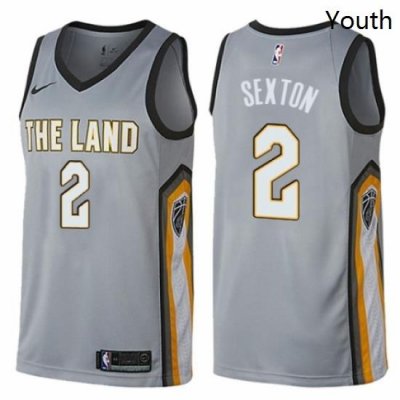 Youth Nike Cleveland Cavaliers 2 Collin Sexton Swingman Gray NBA Jersey City Edition