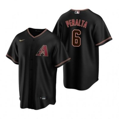 Mens Nike Arizona Diamondbacks 6 David Peralta Black Alternate Stitched Baseball Jersey