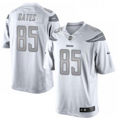 Men Nike Los Angeles Chargers 85 Antonio Gates Limited White Platinum NFL Jersey