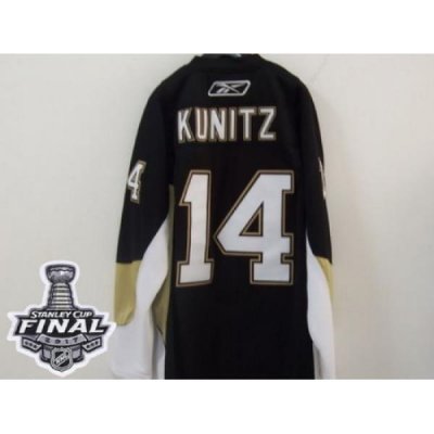 Penguins #14 Chris Kunitz Black 2017 Stanley Cup Final Patch Stitched NHL Jersey