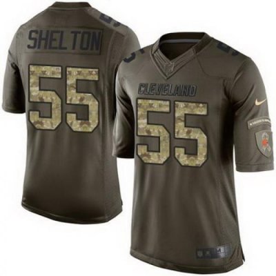 Nike Browns #55 Danny Shelton Green Men Stitched NFL Limited Salute to Service Jersey