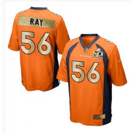 Nike Broncos #56 Shane Ray Orange Team Color Mens Stitched NFL Game Super BoWl 50 Collection Jersey