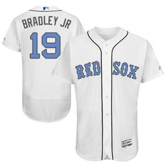 Mens Majestic Boston Red Sox 19 Jackie Bradley Jr Authentic White 2016 Fathers Day Fashion Flex Base Jersey