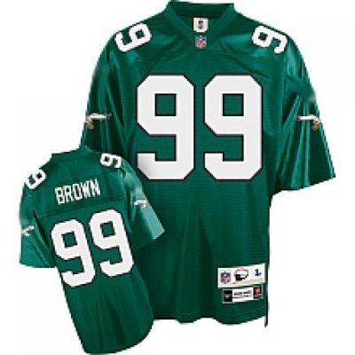 Philadelphia Eagles 99 Jerome BroWn Premier ThroWback green Jersey