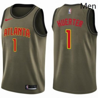 Mens Nike Atlanta Hawks 1 Kevin Huerter Swingman Green Salute to Service NBA Jersey