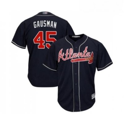 Youth Atlanta Braves 45 Kevin Gausman Replica Blue Alternate Road Cool Base Baseball Jersey