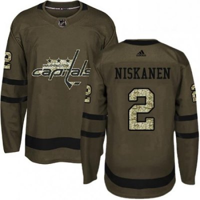 Mens Adidas Washington Capitals 2 Matt Niskanen Premier Green Salute to Service NHL Jersey