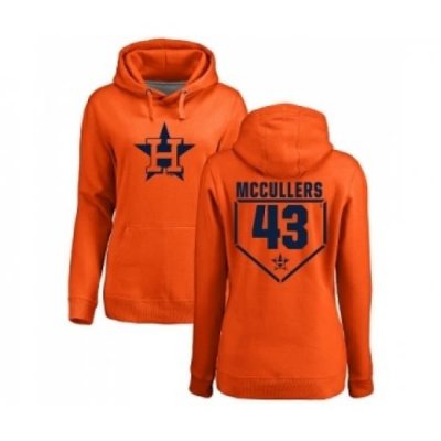 MLB Women Nike Houston Astros 43 Lance McCullers Orange RBI Pullover Hoodie