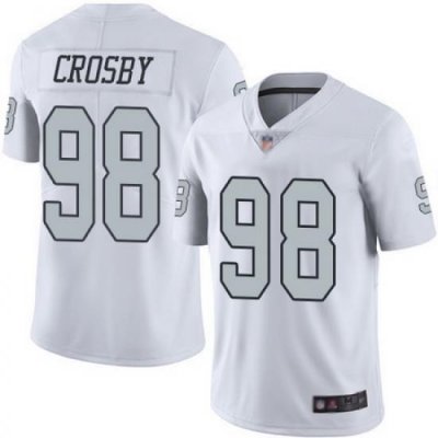 Raiders 98 Maxx Crosby White Men Stitched Football Limited Rush Jersey