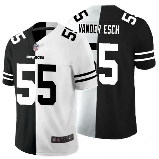 Nike CoWboys 55 Leighton Vander Esch Black And White Split Vapor Untouchable Limited Jersey