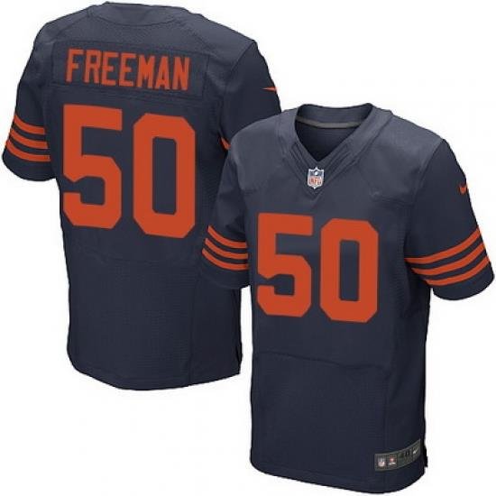 Nike Bears #50 Jerrell Freeman Navy Blue 1940s Throwback Mens Stitched NFL Elite Jersey