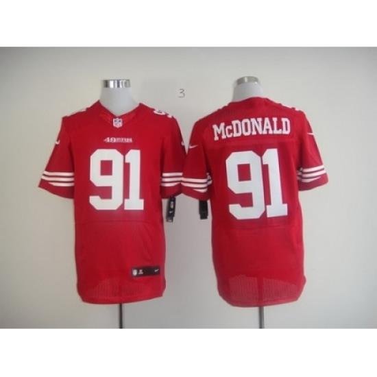 Nike San Francisco 49ers 91 Ray McDonald Red Elite NFL Jersey