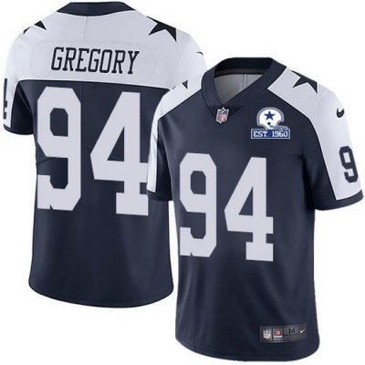 Nike Cowboys 94 Randy Gregory Navy Blue Thanksgiving Men Stitched With Established In 1960 Patch NFL Vapor Untouchable Limited Throwback Jersey