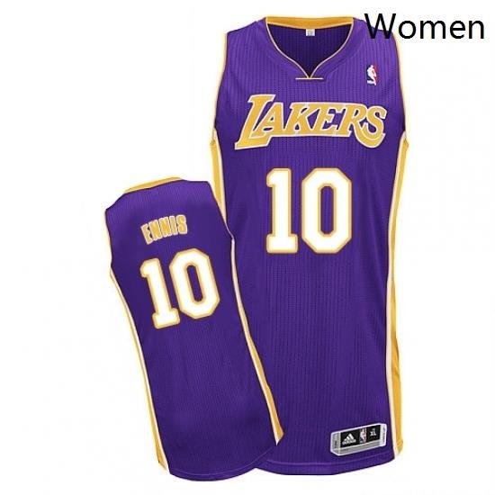 Womens Adidas Los Angeles Lakers 10 Tyler Ennis Authentic Purple Road NBA Jersey