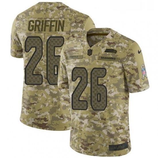 Mens Nike Seattle SeahaWks 26 Shaquill Griffin Limited Camo 2018 Salute to Service NFL Jersey