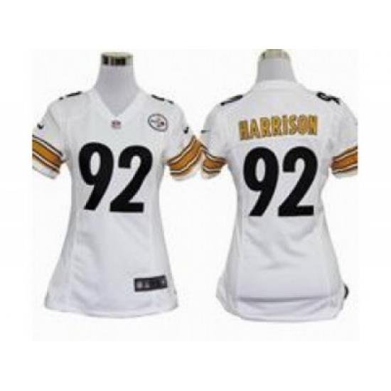 Nike Women NFL Pittsburgh Steelers #92 James Harrison white Jerseys