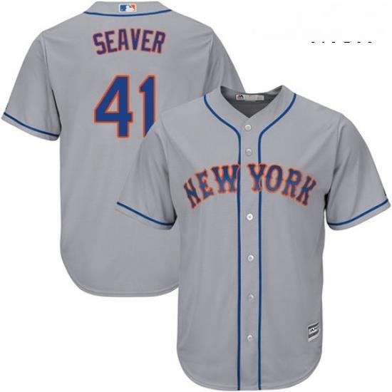 Mens Majestic New York Mets 41 Tom Seaver Replica Grey Road Cool Base MLB Jersey