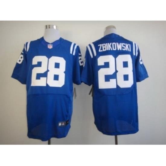 Nike Indianapolis Colts 28 Tom ZbikoWski blue Elite NFL Jersey