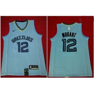 Grizzlies 12 Ja Morant Light Blue Nike Swingman Jersey