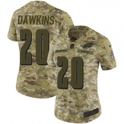 Womens Nike Philadelphia Eagles 20 Brian Dawkins Limited Camo 2018 Salute to Service NFL Jersey