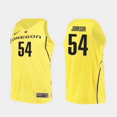 Men Oregon Ducks Will Johnson Yellow Authentic College Basketball Jersey