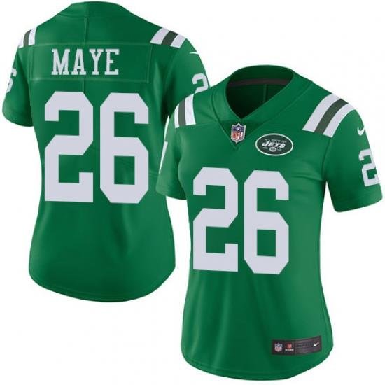 Nike Jets #26 Marcus Maye Green Womens Stitched NFL Limited Rush Jersey