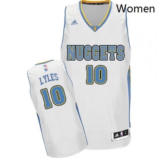 Womens Adidas Denver Nuggets 10 Trey Lyles Swingman White Home NBA Jersey