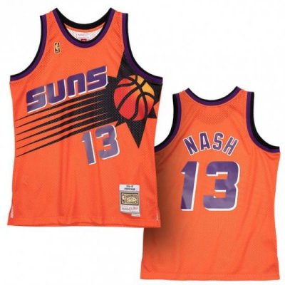 Men Phoenix Suns 13 Steve Nash Orange 1996 97 Throwback Stitched Jersey