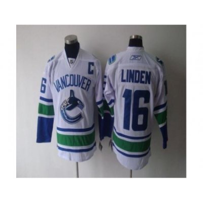 Canucks #16 Trevor Linden White Stitched Youth NHL Jersey