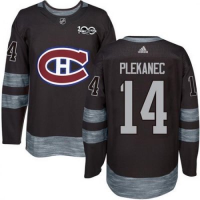 Canadiens #14 Tomas Plekanec Black 1917 2017 100th Anniversary Stitched NHL Jersey