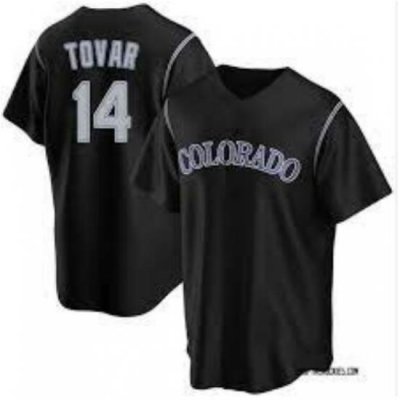 Men Colorado Rockies #14 Ezequiel Tovar Black Flex Base Stitched MLB Jerseys