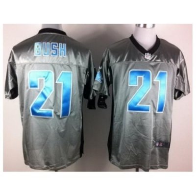 Nike Detroit Lions 21 Reggie Bush Grey Elite ShadoW NFL Jersey