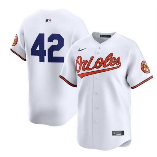 Men Baltimore Orioles 42 White 2024 White Limited Cool Base Stitched Baseball Jersey