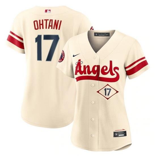 Women Los Angeles Angels 17 Shohei Ohtani 2022 Cream City Connect Stitched Baseball Jersey