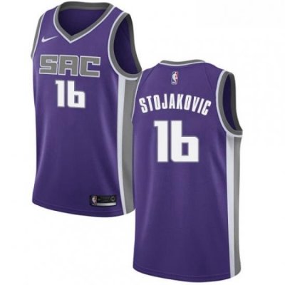 Youth Nike Sacramento Kings 16 Peja Stojakovic Authentic Purple Road NBA Jersey Icon Edition