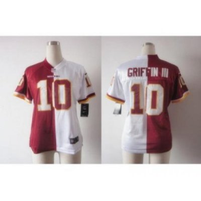 Nike Women Washington Redskins #10 Robert Griffin III White-Red Jerseys[Elite Split]